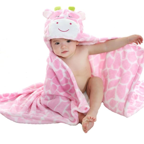 Babyhåndklæde Blødt varmt flanneltæppe Badekåbe Dyredesign Poncho håndklæde til baby