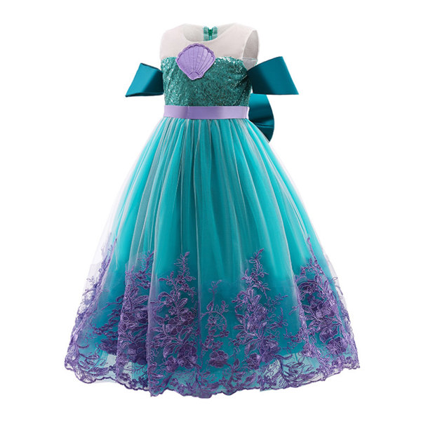 Lilla sjöjungfrun Ariel Tyll Princess Dress Cosplay Kostym 6-7 Years