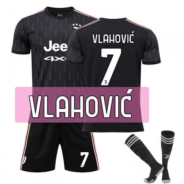 21-22 New Juventus Borte Black Meteor Barn Voksne Fotballdrakt Treningsskjorte dress 26