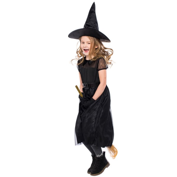 Kid Girls Witch Fancy mekko Halloween Party Cosplay-asu 6-7Years