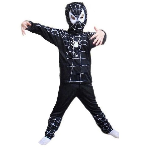 Børn Dreng Pige Spiderman Cosplay Kostume Fest Outfit Sæt Carnival Fancy Dress Up Black Spiderman 6-7 Years