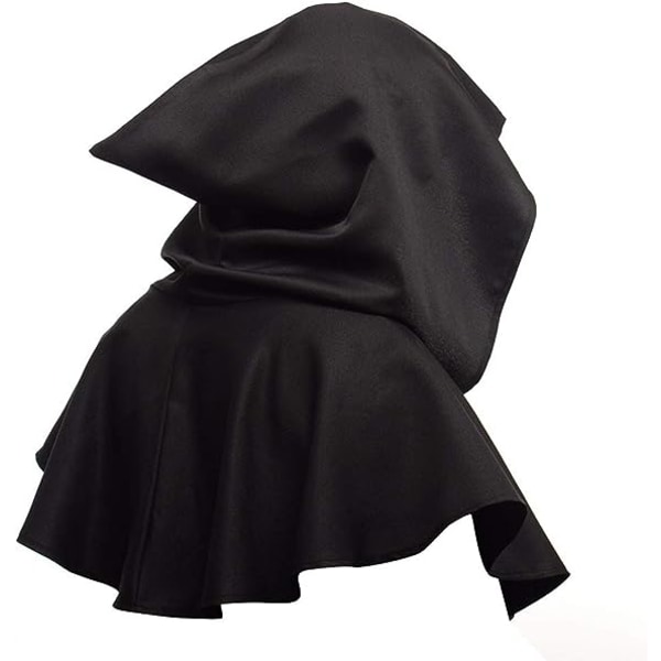 unisex middelaldersk hette kappe Halloween cape svart