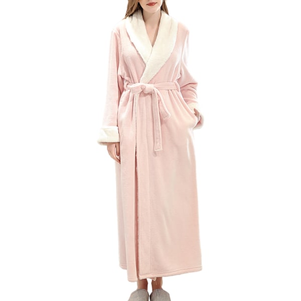 ong Robe Warm Håller badrocken varm Nattlinne Hudvänlig Pink L