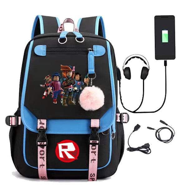 roblox reppu lasten reput reppu USB-liitännällä 1kpl blå