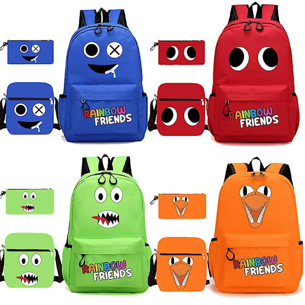 Rainbow Friends Printed Ryggsäck Casual Student Skolväska 3 St Orange