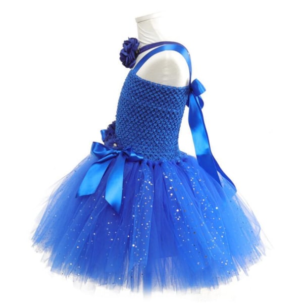 Fairy kostym för flickor klänning set födelsedag Halloween blue just dress 130cm