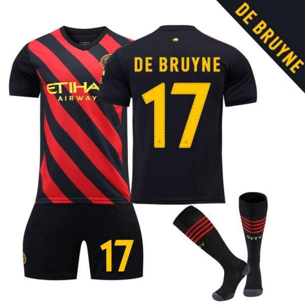 22/23 Manchester City Ude fodboldtrøje Træningsdragter Z DE BRUYNE 17 Kids 22(120-130CM)