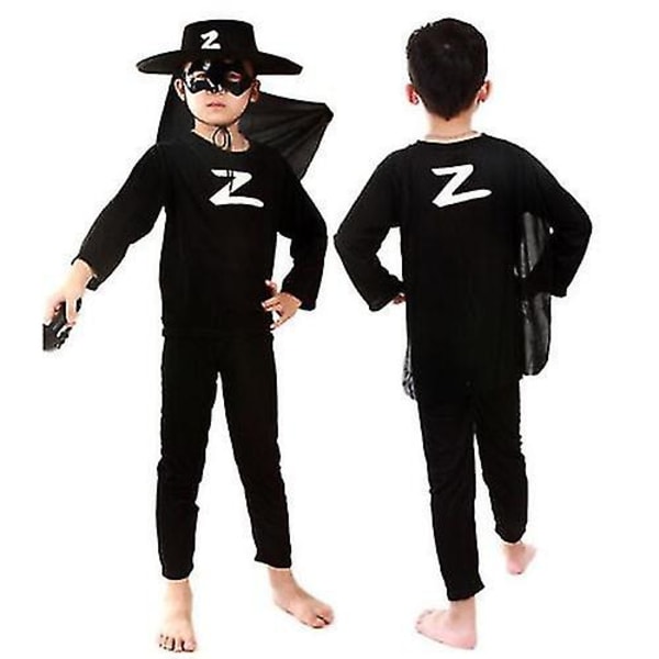 Børn Dreng Pige Spiderman Cosplay Kostume Fest Outfit Sæt Carnival Fancy Dress Up Zorro 4-5 Years