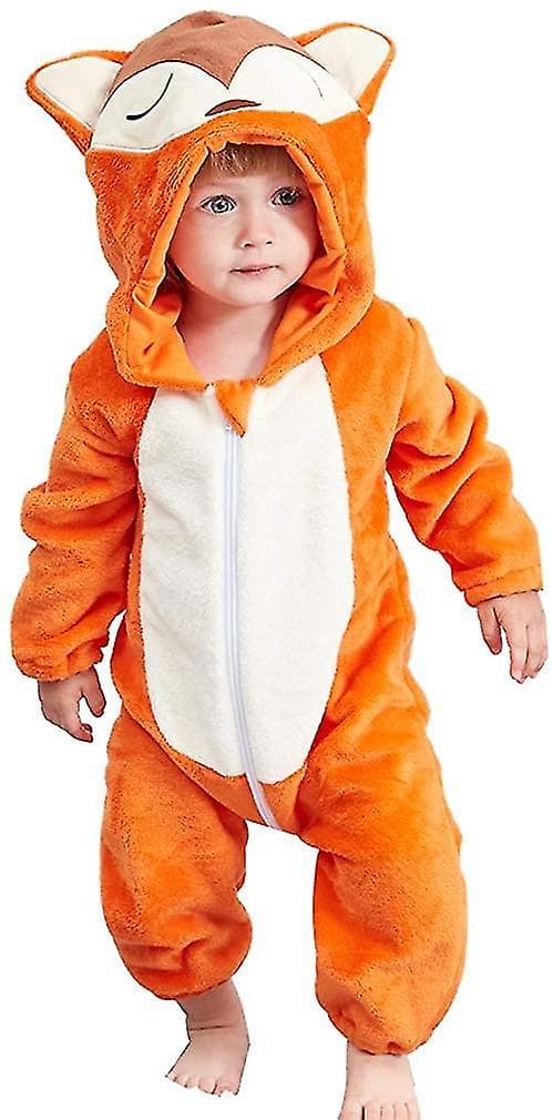 Unisex baby vinter efterår Flannel hætte Cosplay (størrelse, farve: 80cm-ræv