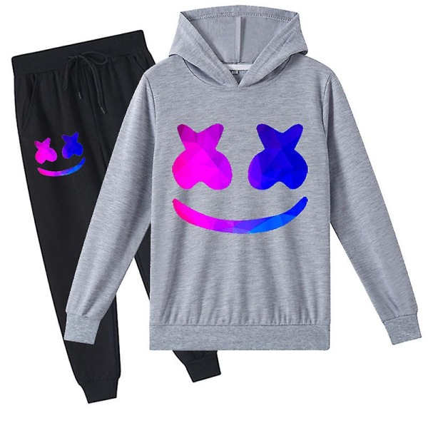 Marshmello Cotton Candy Dj Middle School Hoodie+ set för pojkar och flickor purple 170cm