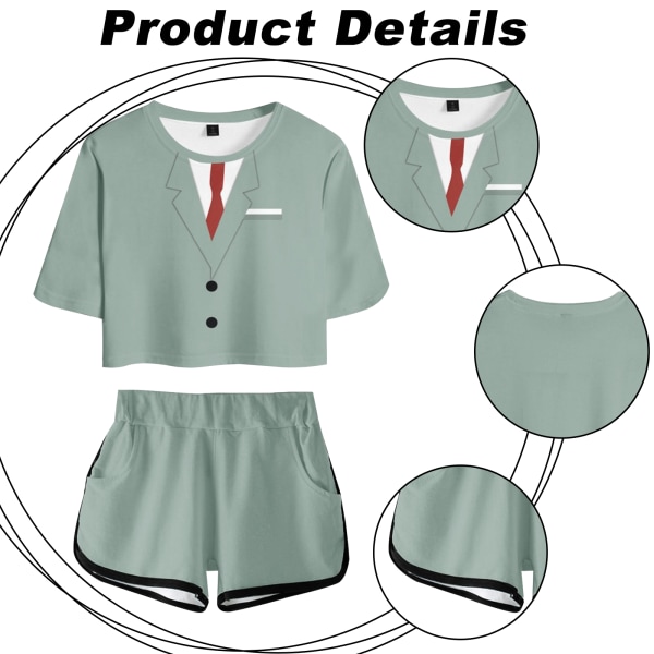Anime play house cosplay karaktärskläder med casual navel- Blue S