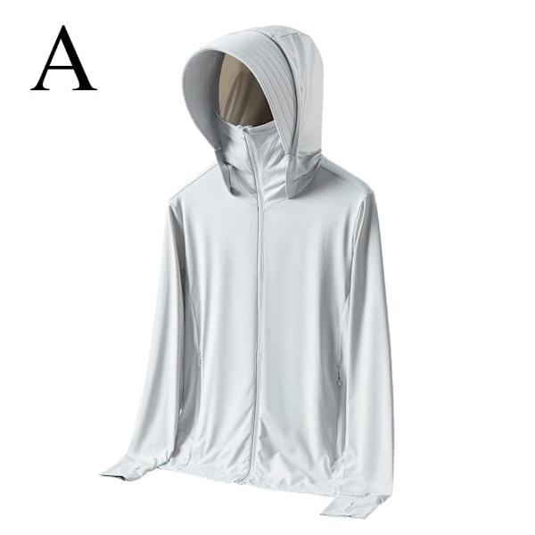 Lättvikts solskyddskläder Långärmad issilkehuvtröja Women - Grey M