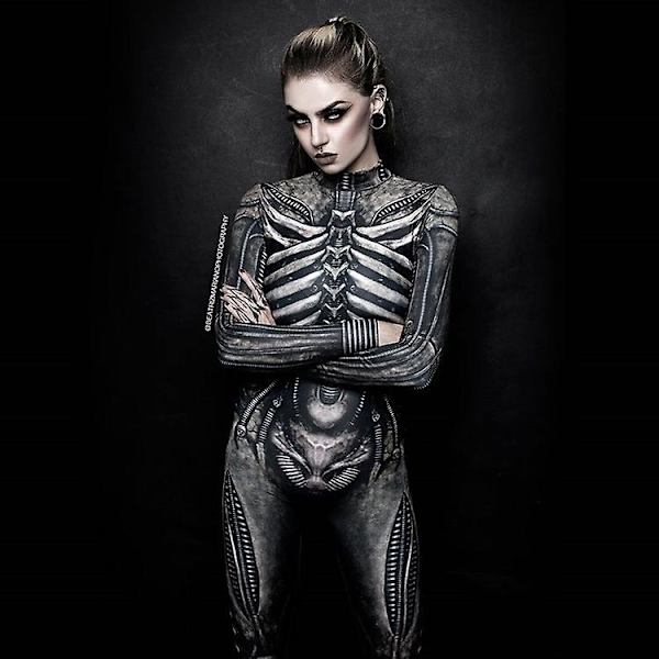 Naisten puku Seksikäs scifi-halloween-asu, paras pelottava naisten puku black L