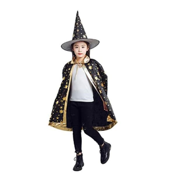 Halloween-kostume til børns halloween-kappe Witch Wizard Cape