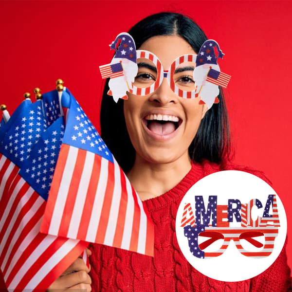 7 stk Independence Day Briller 4. juli Brillestel