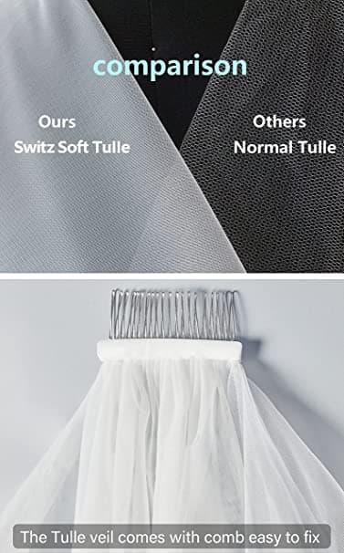 Bröllop Brudslöja Cut Edge 1 Nivå Längd 60cm-80cm Vit