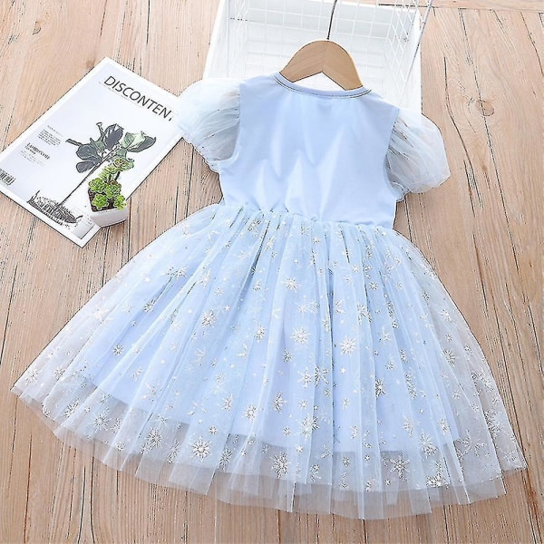 3-7 år Børn Piger Frosne Elsa Princess Dress Gaver Light Blue