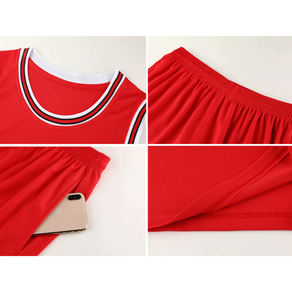 SAM DUNK cosplay Hanamichi Sakuragi -asut ja Rukawa Kaede Red-brown L