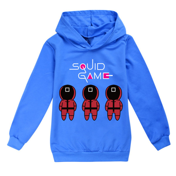 Kids Squid Game Casual Långärmad Hooded Tops Kostym Cosplay navy blue 120cm dark blue 160cm