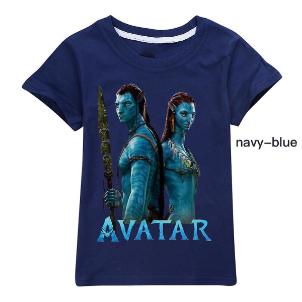 Kids Avatar 2 The Way Of Water Kortärmad 100 % bomull T-shirt T-shirt Present - Navy 150CM 9-10Y