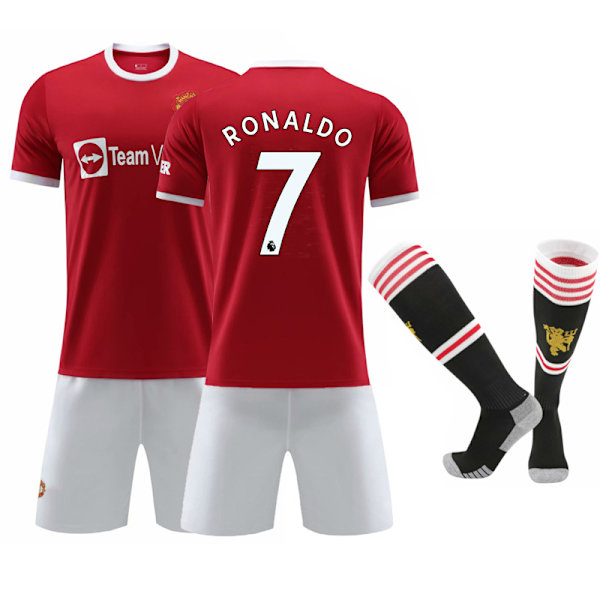 2122 New Red Devils Home No. 7 C Ronaldo fodboldtrøje voksen jakkesæt skjorte løst sportstøj, L str.