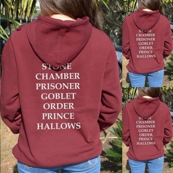 Hogwarts Alumni BOOK Titles Sweatshirt winered M