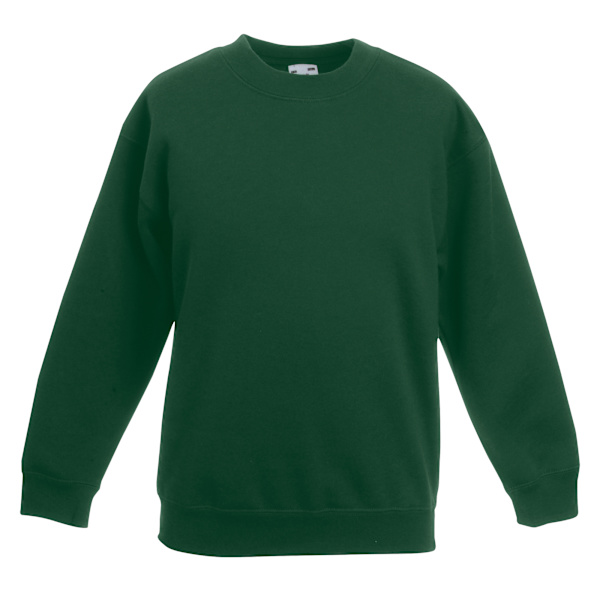 Fruit Of The Loom Kids Unisex Klassisk 80/20 Set-In Sweatshirt ( Bottle Green 12-13