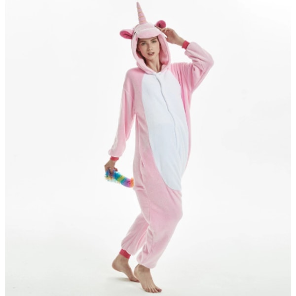 Vuxen eller barn One-Piece Cosplay Animal Pyjamas pink L