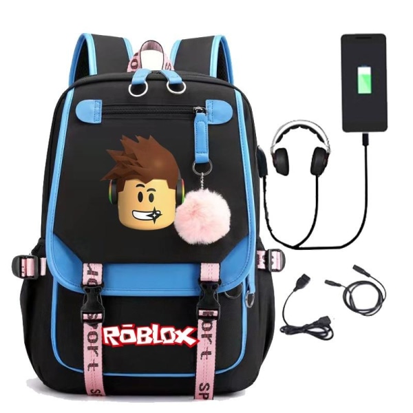 roblox reppu lasten reput reppu USB-liitännällä 1kpl blå 3
