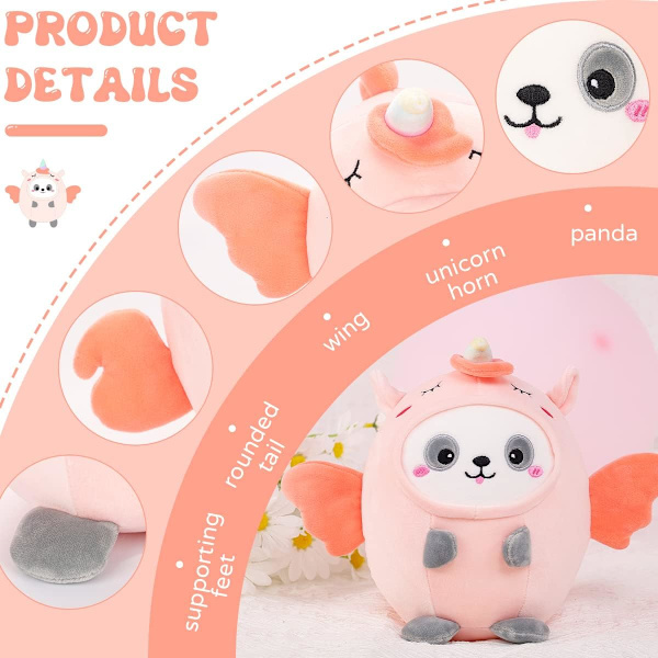 Xishao Cute Cat Bee Plyschkudde 8" Kattunge Honeybee Gosedjur, mjuk Kawaii Cat Plysch med Bee Outfit Kostympresent för barn Cat Bee - Panda Uni