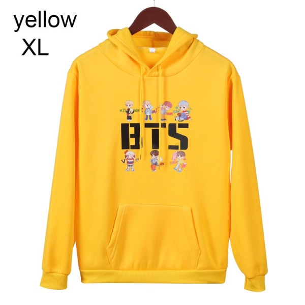 BTS Hoodies Hösttröjor GUL yellow XL