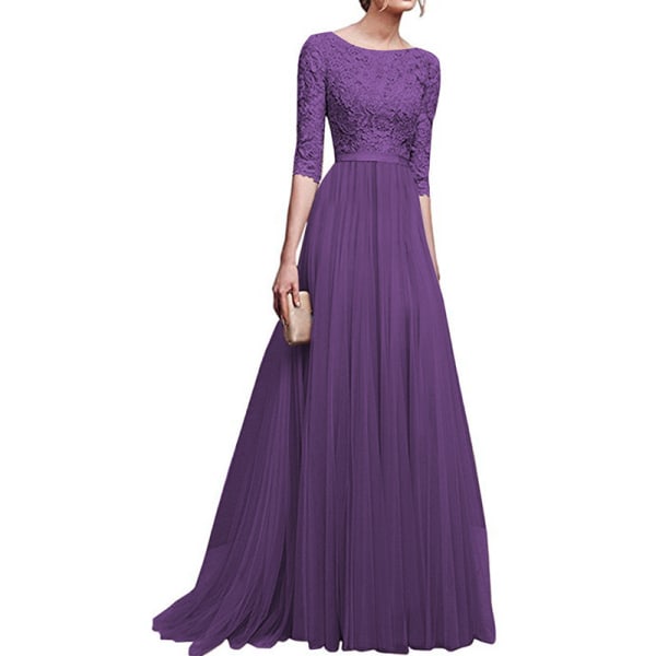 Brudepike stupe skjørt brudekjole for kvinner Lilla Purple XL