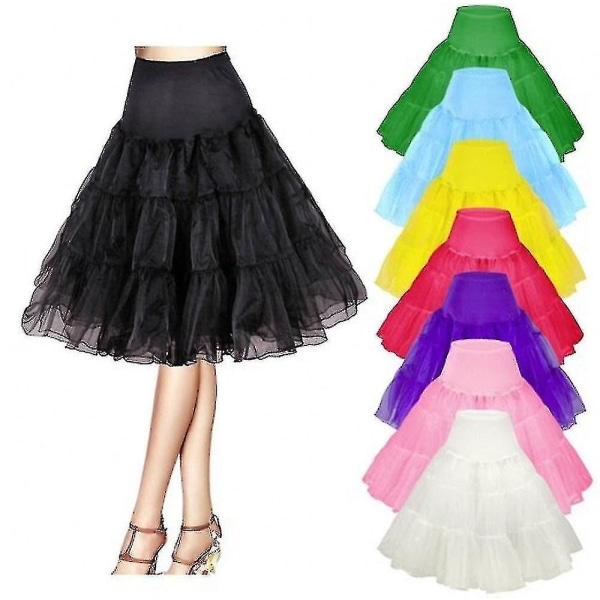 26" retro underkjol/50s Swing Vintage underkjol/rockabilly Tutu/fancy nätkjol CNMR Yellow L-XXL 16-22