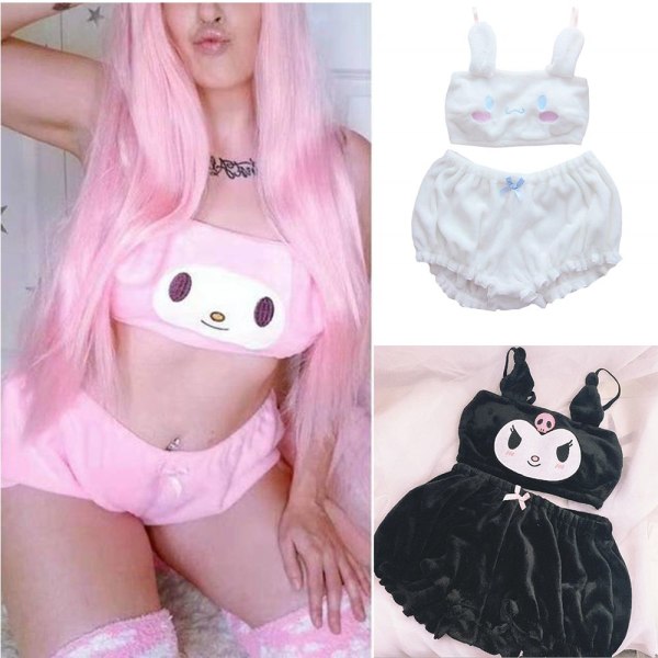 Pyjamas for kvinner Cosplay Kawaii BLACK S