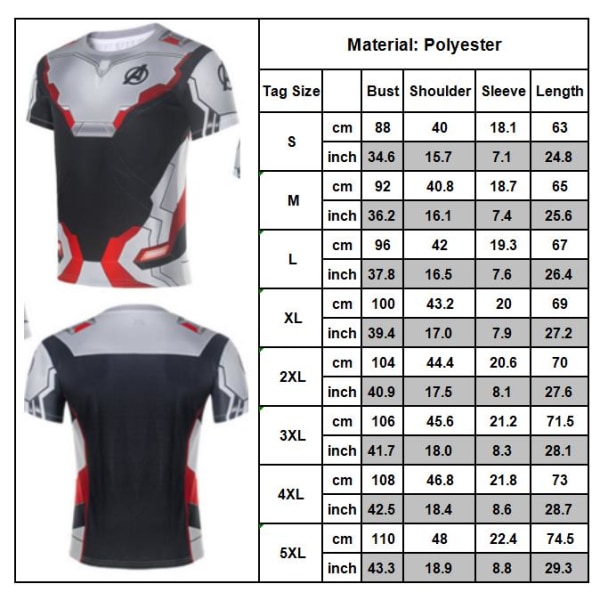 Avengers 4 Superhero Uniform Halloween Night Performance kostume long sleeve L