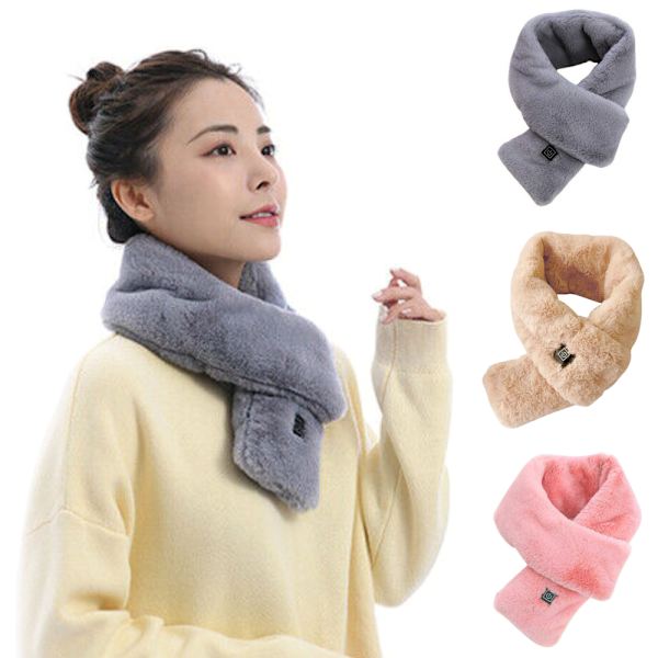 Vintervarmer Varmt skjerf Faux Rabbit Shawl Skjerf for kvinner Camel