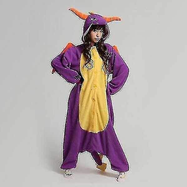 Halloween Unisex Onesie Kigurumi Fancy Dress Kostume Hættetrøjer Pyjamas Sleep Wear-9-1 - Perfekt Spyro the Dragon Spyro the Dragon L for 170-180cm