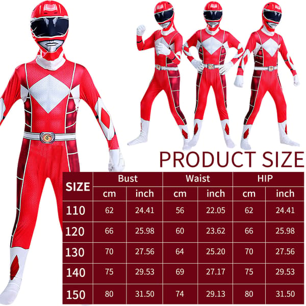 Team cosplay jumpsuit til børn Blå Rød Red size-110