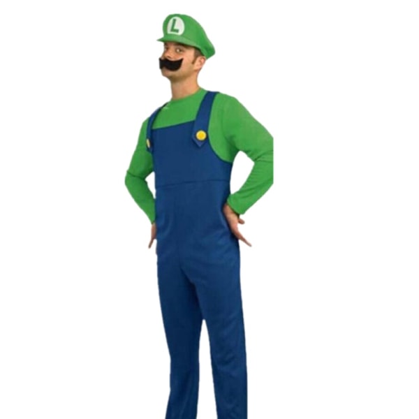 Vuxen Män Super Mario Bros Fancy Dress Cosplay Kostym L