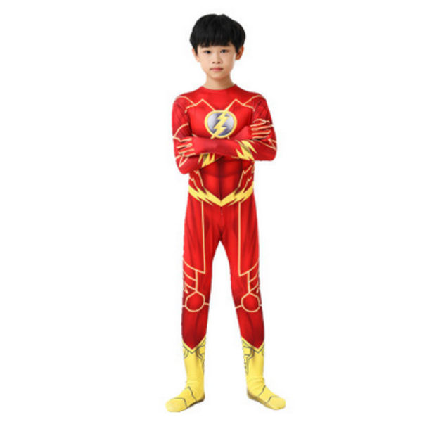 Halloween Barn Pojkar Män The Flash Cosplay Anime Fin kostym 120cm