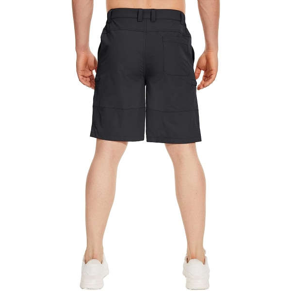 HAUFR Miesten Hiking Cargo Quick Dry Shortsit Kevyet retkeilyshortsit, joissa 5 taskua Black 40