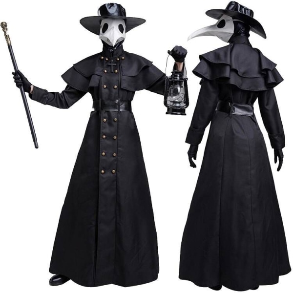 Plague Doctor Kostyme med sett 2XL