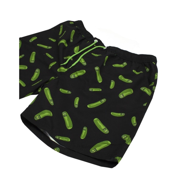 Rick And Morty Miesten Pickle Rick uimashortsit musta/vihreä Black/Green XXL