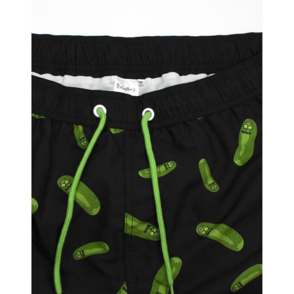 Rick And Morty Pickle Rick badeshorts for menn svart/grønn Black/Green XL