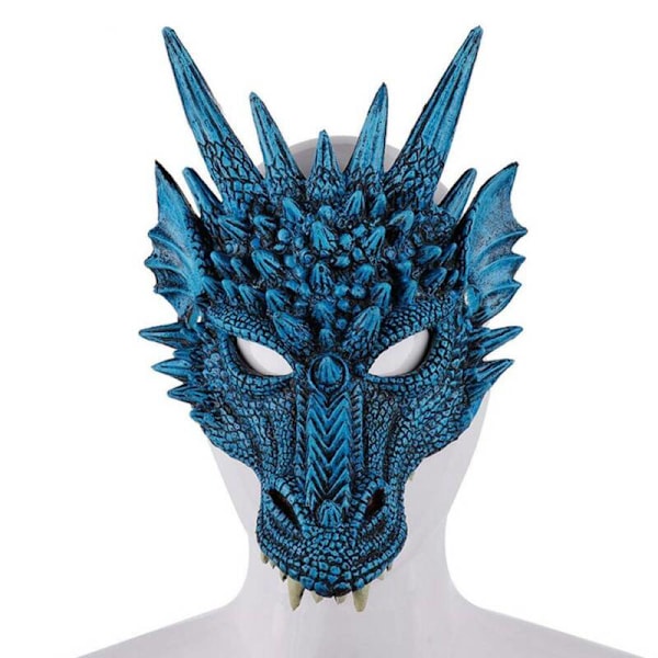 Unisex Halloween 3D Dragon Mask Carnival Cosplay Fancy mekko Black