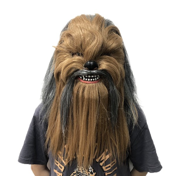 Chewbacca huvudbonadsmask Cosplay kostymrekvisita Halloweenille