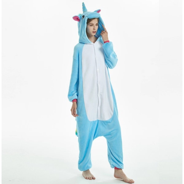 Vuxen eller barn One-Piece Cosplay Animal Pyjamas blue L