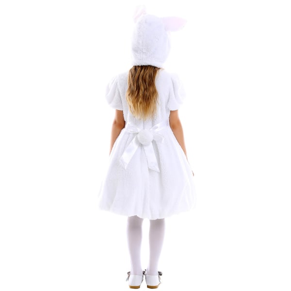 Påskehare Cosplay kjole for barn White 100-120cm