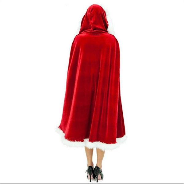 Christmas Cape Dress Up Dräkt Röd Vuxen Santa Claus Cape(4