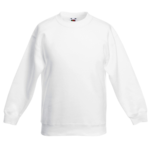 Fruit Of The Loom Kids Unisex Klassisk 80/20 Set-In Sweatshirt ( White 9-11